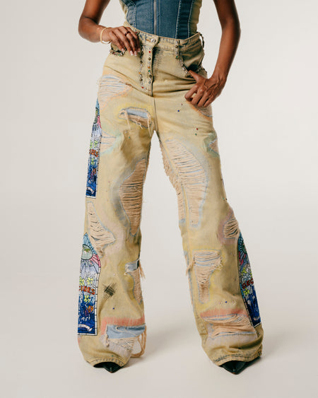 WOMEN'S EMBROIDERED DENIM