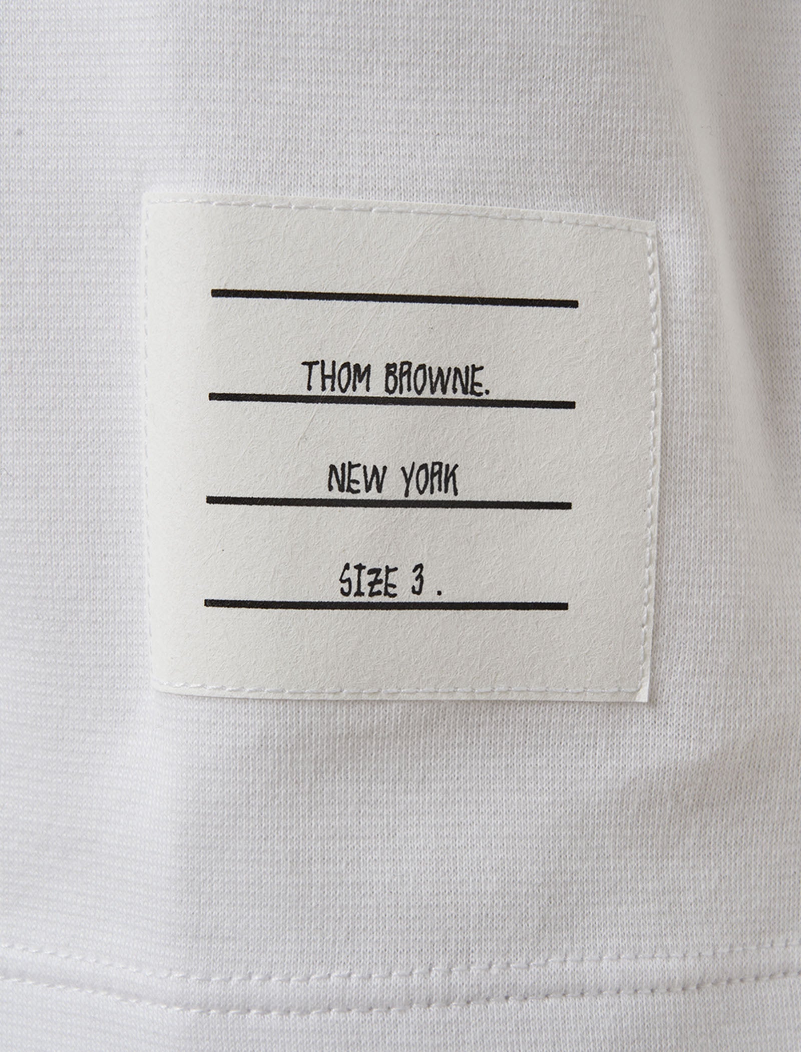 THOM BROWNE SHORT SLEEVE STRIPE TRIM TEE – A Ma Maniere